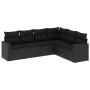 6-piece garden sofa set with black synthetic rattan cushions by , Garden sets - Ref: Foro24-3218995, Price: 369,99 €, Discoun...