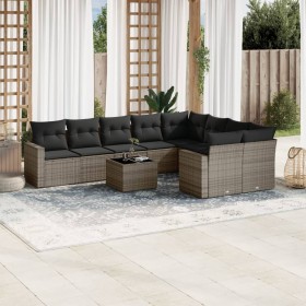 Garden sofa set 10 pieces with gray synthetic rattan cushions by , Garden sets - Ref: Foro24-3219440, Price: 653,33 €, Discou...