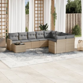 Set Gartensofas mit beigen Kissen 10 Stück synthetisches Rattan von , Gartensets - Ref: Foro24-3219449, Preis: 641,99 €, Raba...