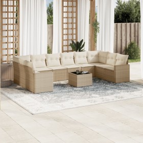 11-teiliges Gartensofa-Set mit beigen synthetischen Rattankissen von , Gartensets - Ref: Foro24-3219468, Preis: 825,21 €, Rab...