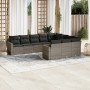 Garden sofa set 10 pieces with gray synthetic rattan cushions by , Garden sets - Ref: Foro24-3219480, Price: 650,02 €, Discou...