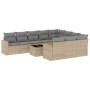 Set von 11-teiligen Gartensofas mit beigen Kissen aus synthetischem Rattan von , Gartensets - Ref: Foro24-3219489, Preis: 746...