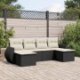 Set aus 6-teiligen Gartensofas und Kissen Kunstrattan schwarz von , Modulare Sofas für den Außenbereich - Ref: Foro24-3221715...