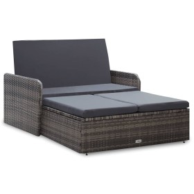 Set de muebles de jardín 2 pzas y cojines ratán sintético gris de vidaXL, Conjuntos de jardín - Ref: Foro24-46080, Precio: 28...