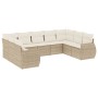 Set de sofás de jardín 9 pzas con cojines ratán sintético beige de , Sofás modulares de exterior - Ref: Foro24-3221797, Preci...