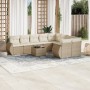 Set Gartensofas mit beigen Kissen 10 Stück synthetisches Rattan von , Modulare Sofas für den Außenbereich - Ref: Foro24-32218...