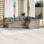 Garden sofa set with beige cushions, 10 pieces, made of synthetic rattan. by , Modular outdoor sofas - Ref: Foro24-3221858, P...