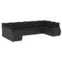 Set Gartensofas 10 Stück Kissen synthetisches Rattan schwarz von , Modulare Sofas für den Außenbereich - Ref: Foro24-3221864,...