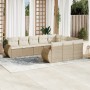 Set Gartensofas mit beigen Kissen 10 Stück synthetisches Rattan von , Modulare Sofas für den Außenbereich - Ref: Foro24-32218...