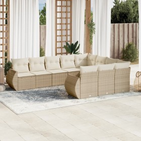 Garden sofa set with beige cushions, 10 pieces, made of synthetic rattan. by , Modular outdoor sofas - Ref: Foro24-3221887, P...