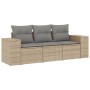 Set Gartensofas mit beigen Kissen 3 Stück PE Rattan von , Modulare Sofas für den Außenbereich - Ref: Foro24-3222258, Preis: 2...