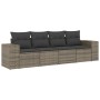 Set mit 4 Gartensofas und Kissen synthetisches Rattangrau von , Modulare Sofas für den Außenbereich - Ref: Foro24-3222279, Pr...