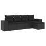 5-teiliges Gartenmöbel-Set und schwarze synthetische Rattankissen von , Modulare Sofas für den Außenbereich - Ref: Foro24-322...