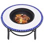 vidaXl Brasero de mosaico cerámica azul y blanco 68 cm de vidaXL, Chimeneas - Ref: Foro24-46720, Precio: 67,12 €, Descuento: %