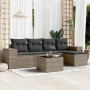 6-piece garden furniture set with gray synthetic rattan cushions by , Modular outdoor sofas - Ref: Foro24-3222499, Price: 394...