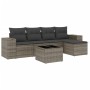 Set de muebles de jardín 6 pzas y cojines ratán sintético gris de , Sofás modulares de exterior - Ref: Foro24-3222499, Precio...