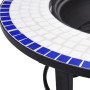 vidaXl Brasero de mosaico cerámica azul y blanco 68 cm de vidaXL, Chimeneas - Ref: Foro24-46720, Precio: 67,12 €, Descuento: %