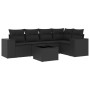 Set aus 6-teiligen Gartensofas und Kissen Kunstrattan schwarz von , Modulare Sofas für den Außenbereich - Ref: Foro24-3222534...