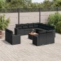 Gartensofa-Set 12-teilig mit schwarzen synthetischen Rattankissen von , Modulare Sofas für den Außenbereich - Ref: Foro24-322...