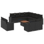 Gartensofa-Set 12-teilig mit schwarzen synthetischen Rattankissen von , Modulare Sofas für den Außenbereich - Ref: Foro24-322...