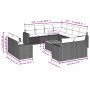 Gartensofa-Set 12-teilig mit schwarzen synthetischen Rattankissen von , Modulare Sofas für den Außenbereich - Ref: Foro24-322...