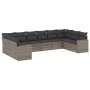 Set de sofás de jardín 10 pzas con cojines ratán sintético gris de , Sofás modulares de exterior - Ref: Foro24-3251807, Preci...