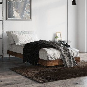 Smoke oak plywood bed frame 75x190 cm by vidaXL, Beds and slatted bases - Ref: Foro24-832210, Price: 64,06 €, Discount: %