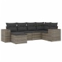 6-piece garden furniture set with gray synthetic rattan cushions by , Garden sets - Ref: Foro24-3222859, Price: 404,13 €, Dis...