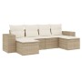 Set Gartensofas mit Kissen 6 Stück synthetisches Rattan beige von , Gartensets - Ref: Foro24-3222917, Preis: 451,33 €, Rabatt: %