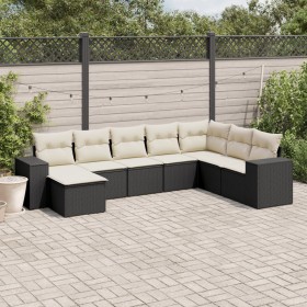 Set aus 8-teiligen Gartensofas und Kissen Kunstrattan schwarz von , Gartensets - Ref: Foro24-3222955, Preis: 503,90 €, Rabatt: %