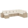 Garden sofa set with beige cushions, 8 pieces, PE rattan. by , Garden sets - Ref: Foro24-3222957, Price: 664,75 €, Discount: %