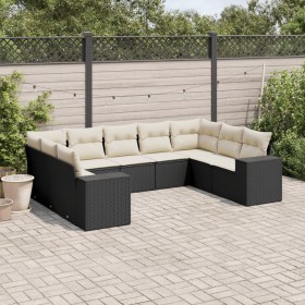 Set aus 8-teiligen Gartensofas und Kissen Kunstrattan schwarz von , Gartensets - Ref: Foro24-3222995, Preis: 581,55 €, Rabatt: %