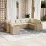 Set mit 9 Gartensofas mit beigen Kissen aus synthetischem Rattan von , Gartensets - Ref: Foro24-3222997, Preis: 715,06 €, Rab...