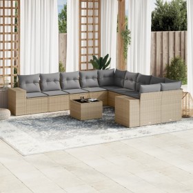 11-teiliges Gartensofa-Set mit beigen synthetischen Rattankissen von , Gartensets - Ref: Foro24-3223118, Preis: 781,68 €, Rab...