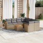 9-teiliges Gartensofa-Set mit beigen synthetischen Rattankissen von , Gartensets - Ref: Foro24-3258230, Preis: 649,89 €, Raba...