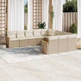 Set von 11-teiligen Gartensofas mit beigen Kissen aus synthetischem Rattan von , Gartensets - Ref: Foro24-3258831, Preis: 891...