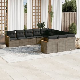 Set mit 11 Gartensofas und Kissen synthetisches Rattangrau von , Gartensets - Ref: Foro24-3258833, Preis: 667,59 €, Rabatt: %