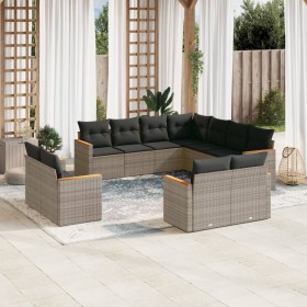 Set mit 11 Gartensofas und Kissen synthetisches Rattangrau von , Gartensets - Ref: Foro24-3258903, Preis: 811,24 €, Rabatt: %