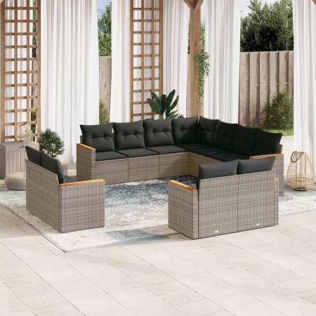 Set mit 11 Gartensofas und Kissen synthetisches Rattangrau von , Gartensets - Ref: Foro24-3258903, Preis: 795,18 €, Rabatt: %