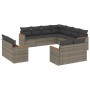 Garden sofa set 11 pieces and gray synthetic rattan cushions by , Garden sets - Ref: Foro24-3258903, Price: 795,18 €, Discoun...