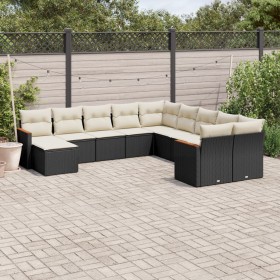 Set mit 11 Stück Gartensofas und Kissen synthetisches Rattan schwarz von , Gartensets - Ref: Foro24-3258969, Preis: 629,99 €,...