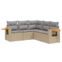 Set Gartensofas mit Kissen 5 Stück synthetisches Rattan beige von , Gartensets - Ref: Foro24-3259203, Preis: 402,34 €, Rabatt: %