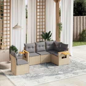 Set Gartensofas mit Kissen 5 Stück synthetisches Rattan beige von , Gartensets - Ref: Foro24-3259217, Preis: 410,37 €, Rabatt: %