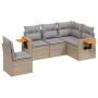 Set Gartensofas mit Kissen 5 Stück synthetisches Rattan beige von , Gartensets - Ref: Foro24-3259217, Preis: 401,14 €, Rabatt: %