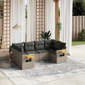 6-piece garden furniture set with gray synthetic rattan cushions by , Garden sets - Ref: Foro24-3259505, Price: 430,99 €, Dis...