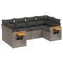 6-piece garden furniture set with gray synthetic rattan cushions by , Garden sets - Ref: Foro24-3259505, Price: 449,96 €, Dis...