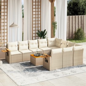 Set von 11-teiligen Gartensofas mit beigen Kissen aus synthetischem Rattan von , Gartensets - Ref: Foro24-3259587, Preis: 783...