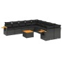 Set mit 11 Stück Gartensofas und Kissen synthetisches Rattan schwarz von , Gartensets - Ref: Foro24-3259598, Preis: 676,47 €,...