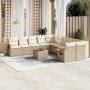 Set von 11-teiligen Gartensofas mit beigen Kissen aus synthetischem Rattan von , Gartensets - Ref: Foro24-3259601, Preis: 780...