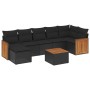 Set aus 8-teiligen Gartensofas und Kissen Kunstrattan schwarz von , Gartensets - Ref: Foro24-3260277, Preis: 504,03 €, Rabatt: %